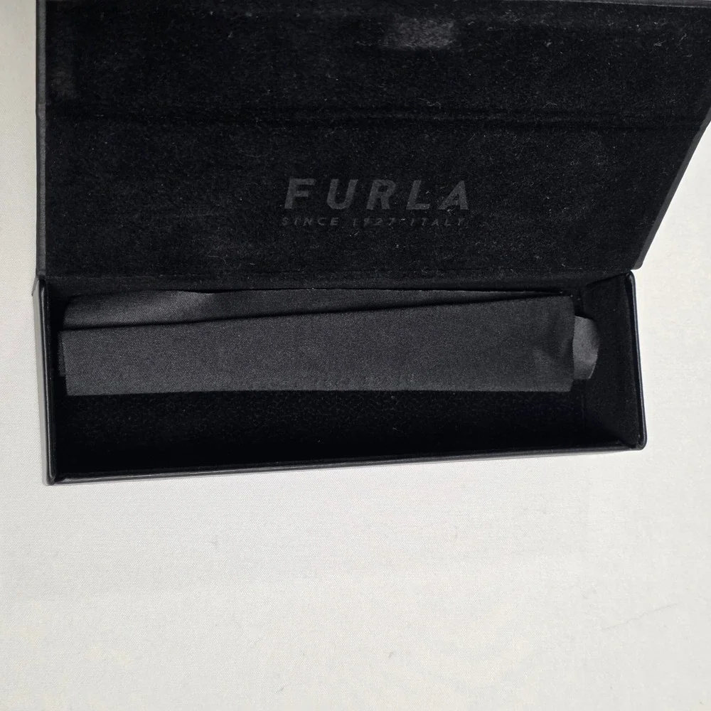 Furla Since 1927 Italy Glasses Case Magnetic TriFold Triangle Eyeglass & Cloth